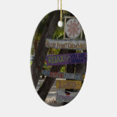 Zeichenpost Rum Point Grand Cayman Keramik Ornament (Rechts)