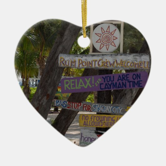 Zeichenpost Rum Point Grand Cayman Keramikornament (Vorne)