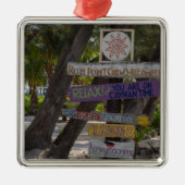 Zeichenpost Rum Point Grand Cayman Ornament Aus Metall (Vorne)