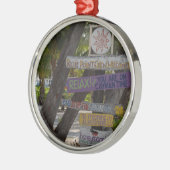 Zeichenpost Rum Point Grand Cayman Silbernes Ornament (Links)