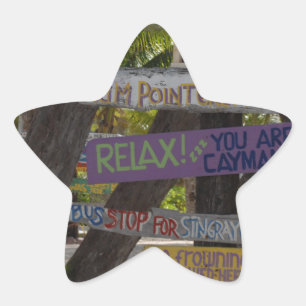 Zeichenpost Rum Point Grand Cayman Stern-Aufkleber