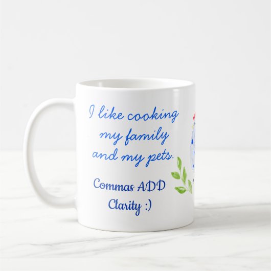 Zeichensetzung Grammar Tasse Commas Tasse (Links)