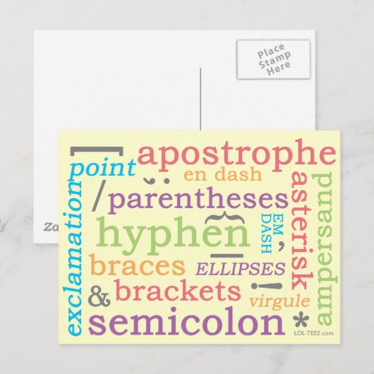 Zeichensetzung II Postkarte (Vorne/Hinten)