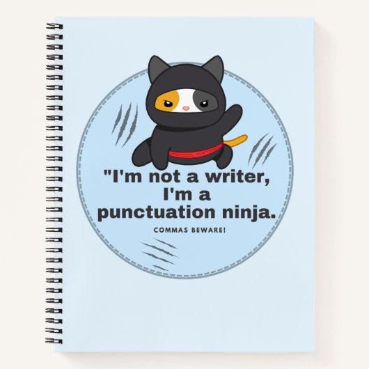 Zeichensetzung Ninja: Comic des Unglaublich witzig Notizblock (Vorderseite)