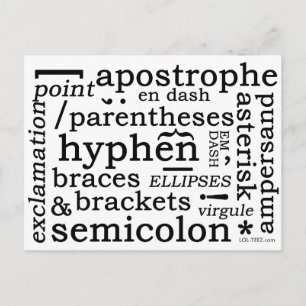 Zeichensetzung Postkarte