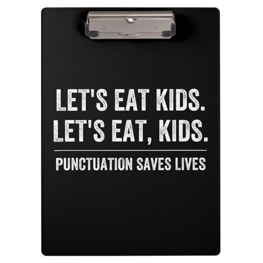 Zeichensetzung Rette Leben Klemmbrett (Vorderseite)