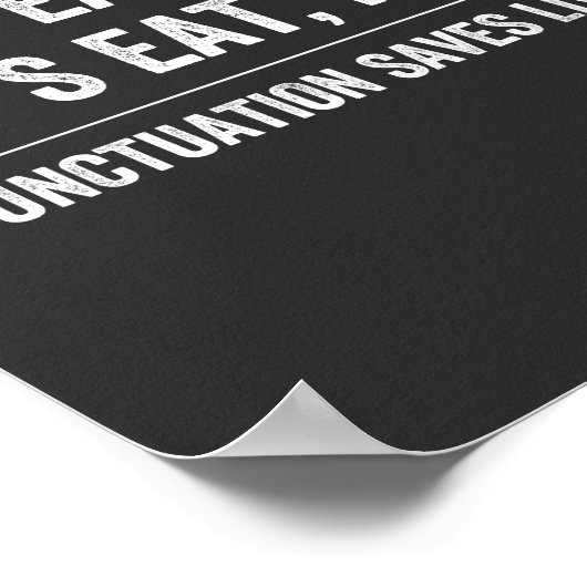 Zeichensetzung Rette Leben Poster (Ecke)