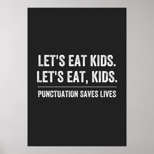 Zeichensetzung Rette Leben Poster (Vorne)