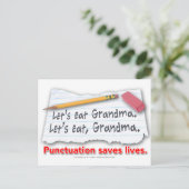 Zeichensetzung Rette Leben Postkarte (Stehend Vorderseite)