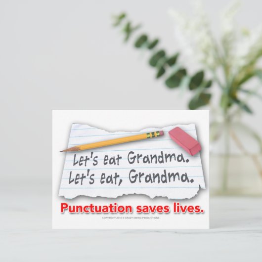 Zeichensetzung Rette Leben Postkarte (Stehend Vorderseite)