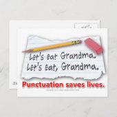 Zeichensetzung Rette Leben Postkarte (Vorne/Hinten)