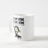 Zeichensetzung Rette Leben, Zombie lasst uns Kinde Kaffeetasse (Vorderseite Links)