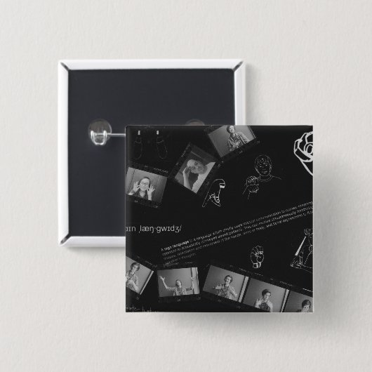 Zeichensprache-Fotogramm Button (Vorne & Hinten)