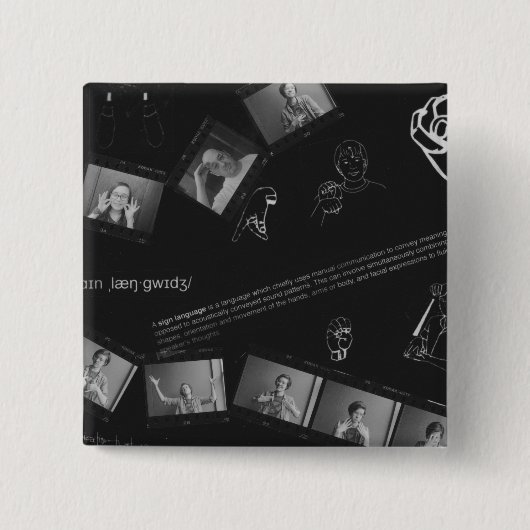 Zeichensprache-Fotogramm Button (Vorderseite)