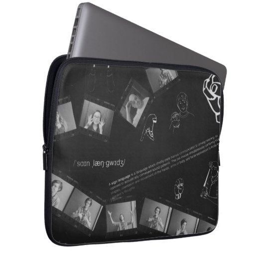 Zeichensprache-Fotogramm Laptopschutzhülle (Vorne Rechts)
