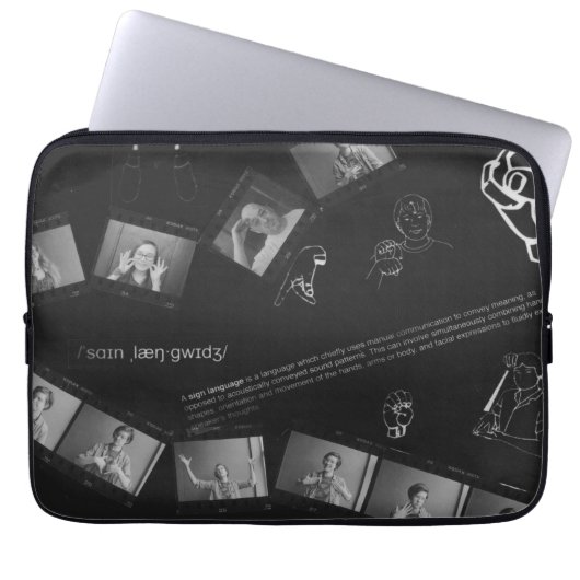 Zeichensprache-Fotogramm Laptopschutzhülle (Vorderseite)