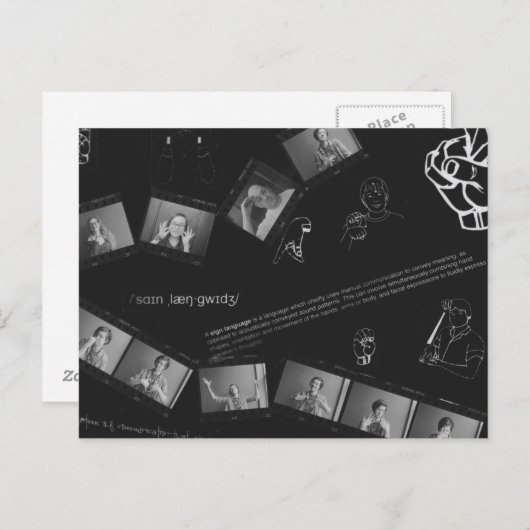 Zeichensprache-Fotogramm Postkarte (Vorne/Hinten)