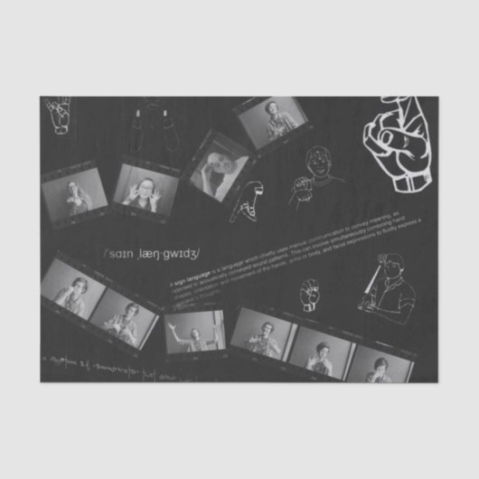 Zeichensprache-Fotogramm Seidenpapier (Vorderseite)