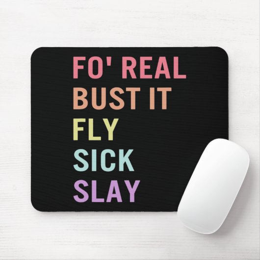 Zeichensprache für Real Bust It ASL Slang T-Shirt Mousepad (Mit Mouse)