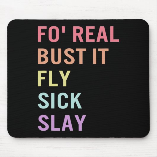 Zeichensprache für Real Bust It ASL Slang T-Shirt Mousepad (Vorne)