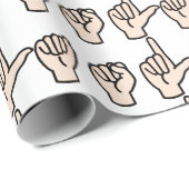 Zeichensprache Geschenkpapier (Rolleneckpunkt)