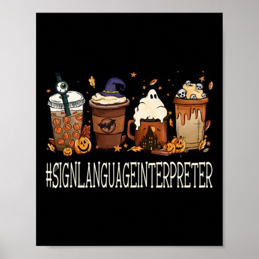 Zeichensprache Interpreter Horror Kaffeehaus Poster (Vorne)