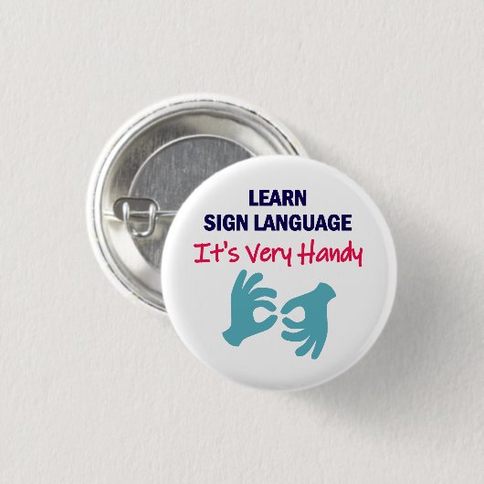 Zeichensprache lernen Es ist sehr praktisch Button (Vorne & Hinten)