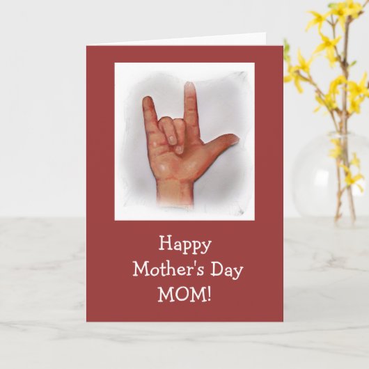 ZEICHENSPRACHKARTE DER MUTTER KARTE (Gelbe Blume)