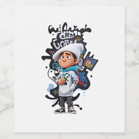 Zeichensprayboy Weinetikett (Einzelnes Label)