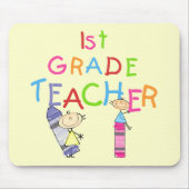 Zeichenstift-1. Grad-Lehrer-T-Shirts und Geschenke Mousepad (Vorne)