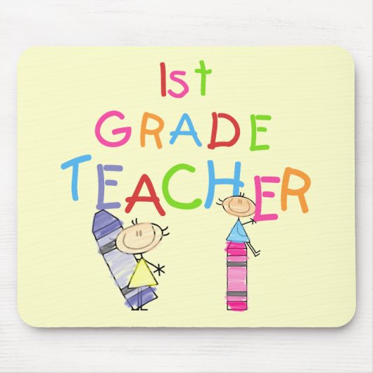 Zeichenstift-1. Grad-Lehrer-T-Shirts und Geschenke Mousepad (Vorne)