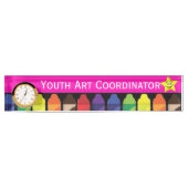 Zeichenstift-Schreibtisch-Namensschild mit Uhr Namensplakette (Vorderseite)