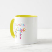 Zeichenstift-Vorschullehrer-T-Shirts und Geschenke Tasse (Vorderseite Links)