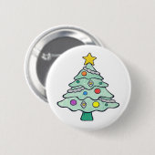 Zeichenstift-Weihnachtsbaum Button (Vorne & Hinten)