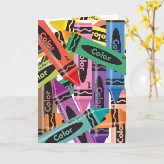 Zeichenstifte - Gruß-Karte Karte (Gelbe Blume)