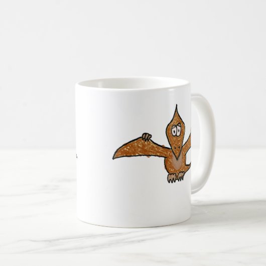 Zeichenstiftpterodactyl-Dinosaurier-Sammlung Kaffeetasse (VorderseiteRechts)