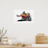 Zeichentrick-Dragster Poster (Küche)