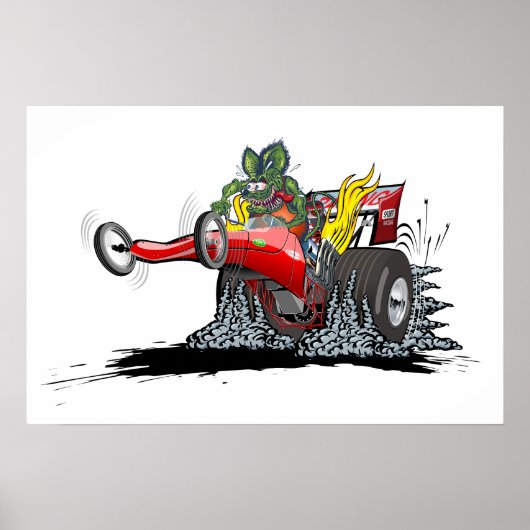 Zeichentrick-Dragster Poster (Vorne)