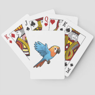 Zeichentrick-Illustration eines Papageis Spielkarten