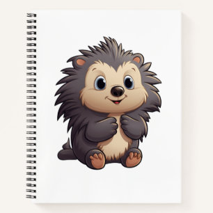 Zeichentrick-Illustration eines Stachelschweins Notizblock