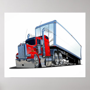 Zeichentrick-LKW Poster