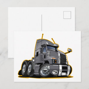 Zeichentrick-LKW Postkarte