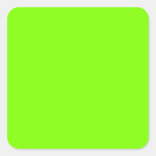 Zeichentrick/Neon Green 7FFF00 Color & Image Optio Quadratischer Aufkleber
