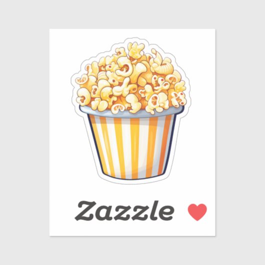 Zeichentrick-Popcorn Aufkleber (Blatt)