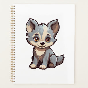 Zeichentrick-Wolf-Illustration Planer
