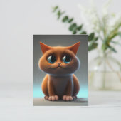 Zeichentrickdarstellung einer niedlichen Katze Dankeskarte (Stehend Vorderseite)