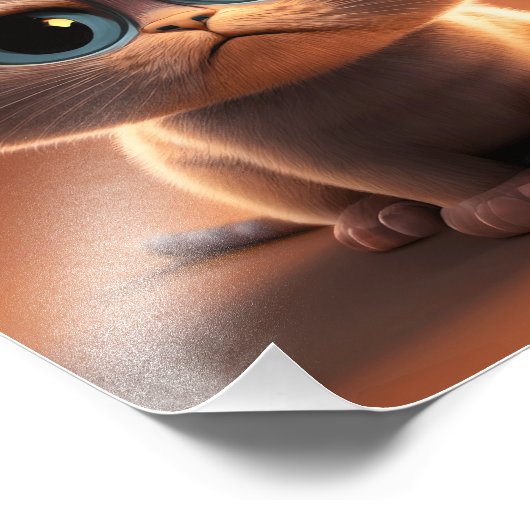 Zeichentrickdarstellung einer niedlichen Katze Fotodruck (Ecke)