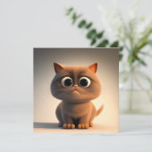 Zeichentrickdarstellung einer niedlichen Katze Karte (Stehend Vorderseite)