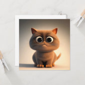 Zeichentrickdarstellung einer niedlichen Katze Karte (Vorderseite/Rückseite Beispiel)