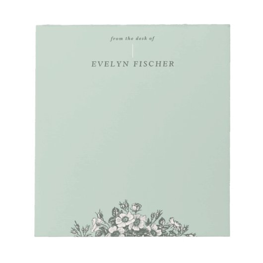 Zeichentrickdarstellung Etched Floral Notepad - Gr Notizblock (Vorderseite)